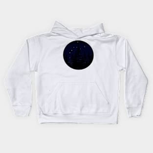 Night Sky Treeline Kids Hoodie